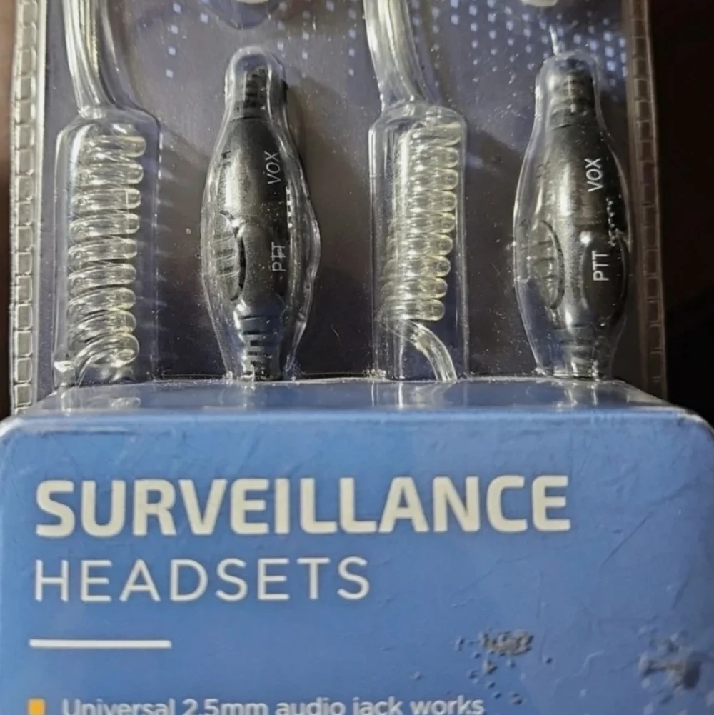 Surveillance Headset with In-Line PTT and VOX - Black